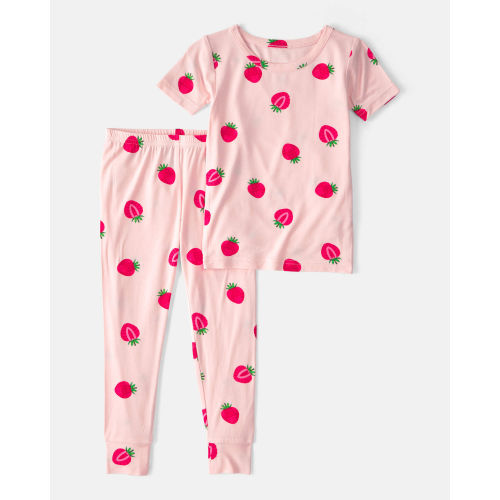 Baby Girl Strawberry PurelySoft 2-Piece Pajama Set - Pink | Carter's