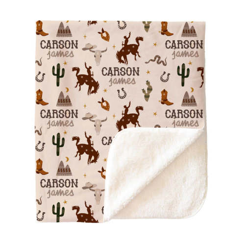 Giddy Up Personalized Kids Blanket