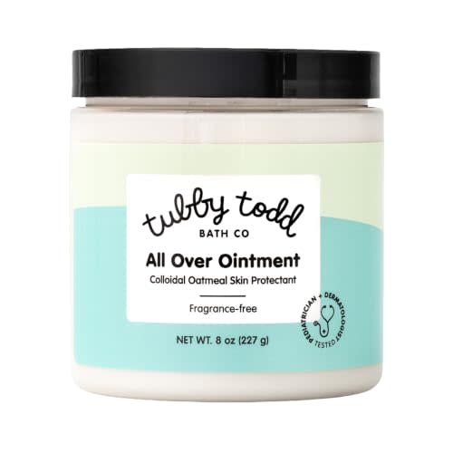Tubby Todd All Over Ointment, Baby Eczema Cream for Sensitive Skin | Multi-Purpose Baby Skin Relief Cream for Dry Skin, Steroid & Gluten Free, 8 oz,1 Pack, Fragrance Free