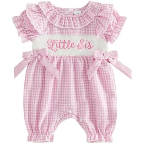 Socutebabe Baby Girl Summer Clothes Smocked Bubble Romper Ruffle Onesie Spaghetti Strap Shorts Jumpsuit Cute Outfit