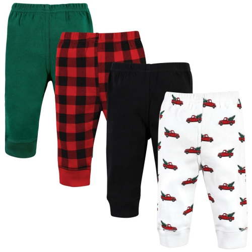 Hudson Baby Unisex Baby Cotton Pants, Christmas Tree Truck, 9-12 Months