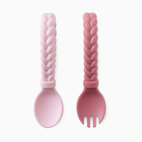Itzy Ritzy Looped Spoon & Fork Set - Pink