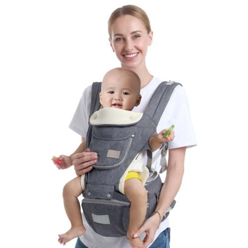 PEYWKANZT Baby Carrier, 3-in-1 Ergonomic Infant Hip Carrier, All Seasons, Dark Grey
