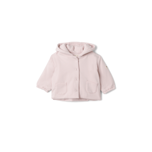 Girl Front Button Pocket Puff Jacket