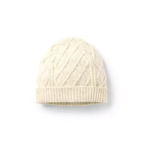 Boy Jet Ivory Cable Knit Beanie by Janie and Jack