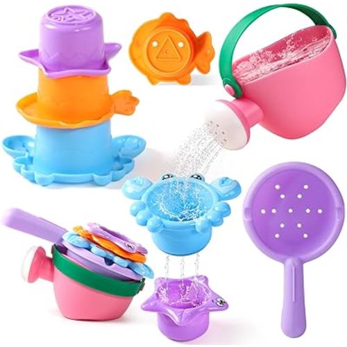 Baby Bath Toys for Kids Ages 1-3 5 PCS Toddler Bath Toys Mold Free for 2-4 Bathtub Sand Beach Pool Water Toddler Toys & Gifts (Color Random)