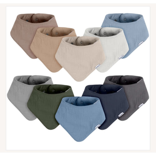 10-Pack Baby Boys Multi Blue Muslin Bandana Bibs – Gerber Childrenswear