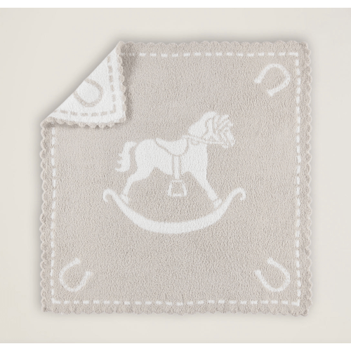 Rocking Horse CozyChic® Scalloped Receiving Blanket