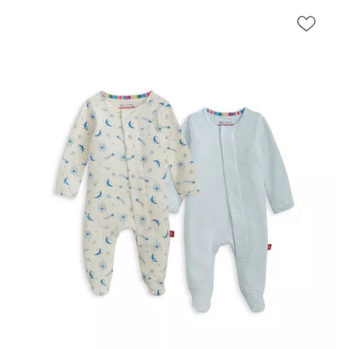 Megnetic Me Unisex Cotton Footie Two-Pack Bundle - Baby