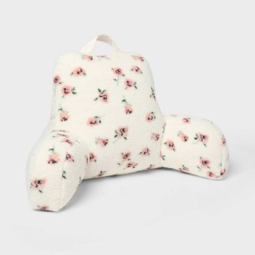 20"x20" Bed Rest Faux Shearling Rose Print Pillow for Dorm - Room Essentials™