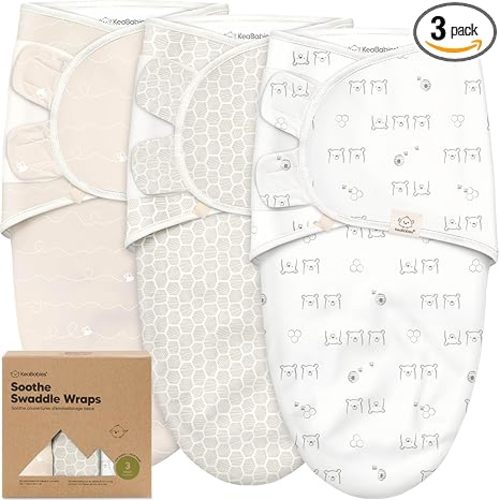 KeaBabies 3-Pack Organic Baby Swaddles for Newborns, Infant (Bumbly, 0-3M) | Baby Girls, Boys, Soft Organic Cotton, Newborn Swaddle Sleep Sack, Nursery Swaddling Blankets