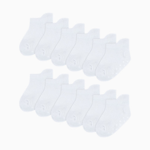 Huggies Gripper Socks (12 Pack) - White, 0-6 M