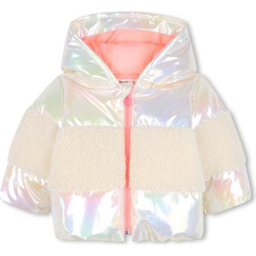 Quilted hooded puffer jacket, Multicolor