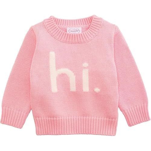 Mud Pie Baby Girls' Mud Pie Kids Hi Baby Girl Sweater