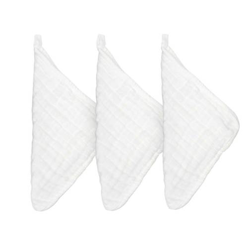 Muslin Cotton Baby Washcloths | 6 Pack - White | Parker Baby Co.