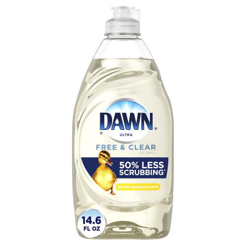 Dawn Free & Clear Liquid Dish Soap, Lemon Essence Scent, 14.6 fl oz