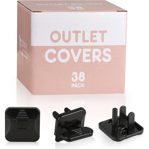 Outlet Covers Babepai 38-Pack Black Child Proof Electrical Protector Safety Improved Baby Safety Plug Covers