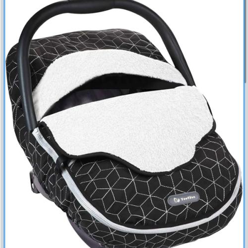 Yoofoss Baby Car Seat Cover Winter Carseat Canopies Cover to Protect Baby from Cold Wind, Super Warm Plush Fleece Baby Carrier Cover for Infant Boys Girls (Black)