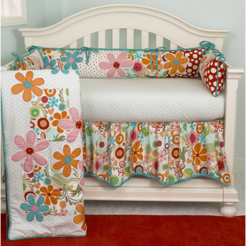 Harriet Bee Swinney Birds 100% Cotton Floral Crib Dust Ruffle | Wayfair