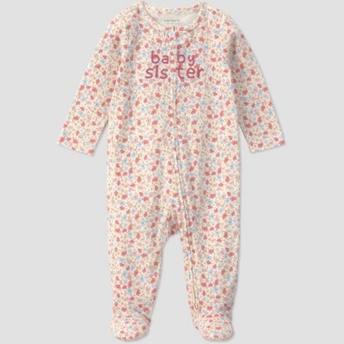 Carter's Just One You® Baby Girls' Floral "baby sister" Sleep N' Play - Pink Newborn