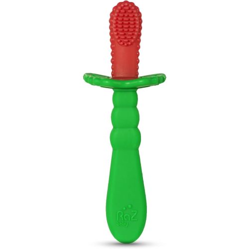 RaZbaby RaZBerry Baby Toothbrush – Multi-Textured Silicone for Gentle Cleaning & Teething Relief – Perfect for Early Oral Care & Self-Brushing – BPA-Free, Easy to Hold, Dishwasher & Sterilizer Safe