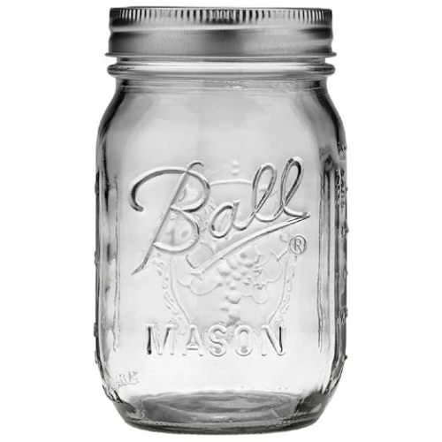 12 Ball Mason Jar with Lid - Regular Mouth - 16 oz by Jarden (Packs of 12)