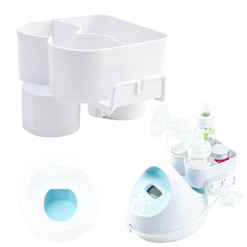 Breast Pump Bottle & Hose Holder for Spectra S1, S2 Plus(NOT Round Hole), Portable Bottle Organizer with Extra Storage for Essentials, Dual Hose Management, Baby Safe(Breast Pump Not Included)