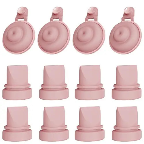 8pcs Duckbill Valves and 4pcs Silicone Diaphragms Compatible with Momcozy Mobile Flow M9, Mom Cozy M9 Replacement Accessories, M9 Breastfeeding Parts, Replace for Momomzy Valve Diaphragms