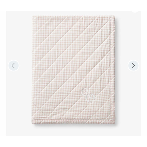 Gingham Organic Cotton/Sherpa Stroller Blanket | The Company Store