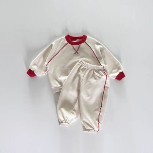 Baby Toddler 2-Piece Contrast Color Webbing Sweatshirt Set