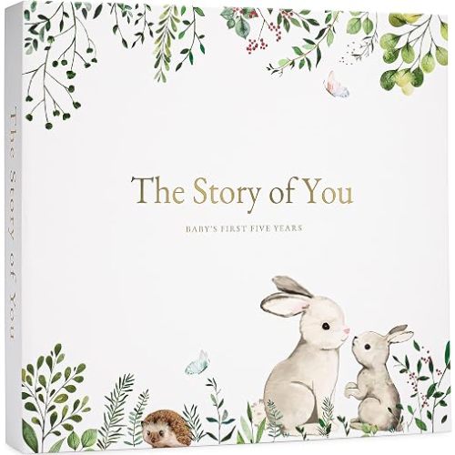 Keepsake Baby Memory Book – Timeless Gender Neutral First 5 Year Baby Book