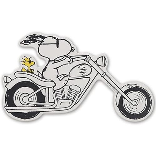 Open Road Brands Peanuts Snoopy on Motorcycle Wood Wall Decor