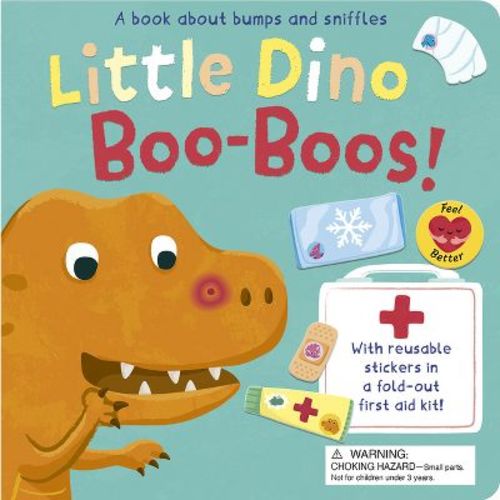 Little Dino Boo-Boos! - (Play and Learn Sticker Books) by Sophie Aggett (Board Book)