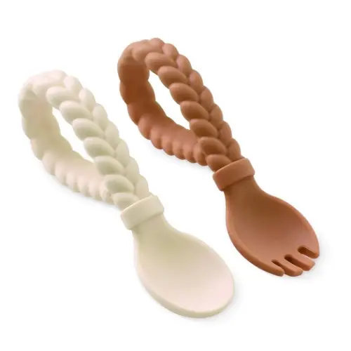 Baby Utensils: Sweetie Spoons™ Silicone Fork & Spoon Set | Itzy Ritzy®