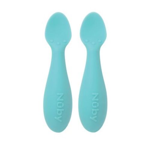 Nuby Silicone Mini Spoons - Aqua - 2pk