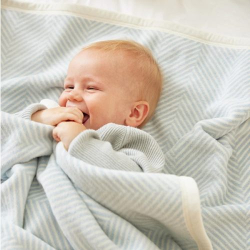 Harborview Herringbone Sky Mini Blanket