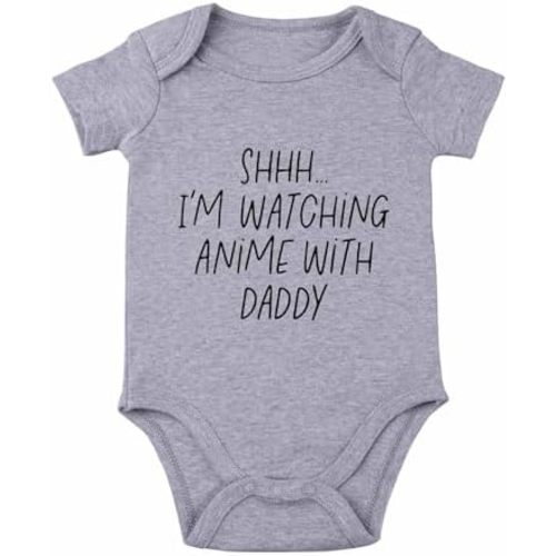 Shh I'm Watching Anime with Daddy Baby Bodysuit Funny Baby Bodysuit Unisex