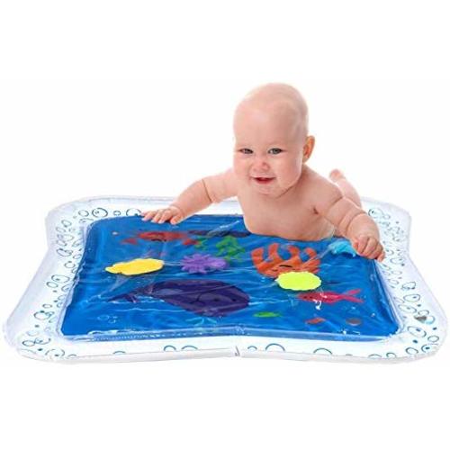 JoeyKids Deluxe Inflatable Baby Water Mat - Large 24" x 24" Water Play Mat for Children and Infant