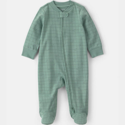 Baby Boy Dinosaur 100% Cotton 2-Way Zip Sleeper - Green | Carter’s Oshkosh Canada