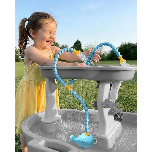 Rechargeable Water Table Pump with Huge Water Output,Water flow rate up to 8L/min (2.11 GPM),Kids Sand Water Play Pump,Whale-Shaped Design,Suitable for Most Water Table on the Market