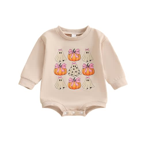 Kuriozud Newborn Baby Boy Girl Thanksgiving Outfit Funny Letter Sweatshirt Romper Long Sleeve Shirt Tops Fall Winter Clothes