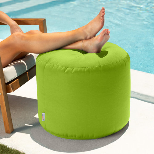 Breakwater Bay Damato Round Outdoor Pouf Ottoman & Reviews | Wayfair