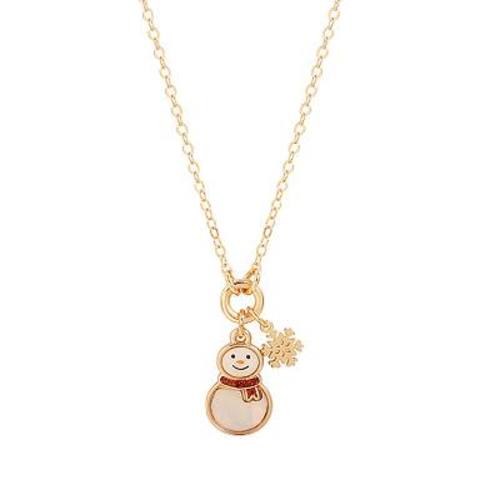 LC Lauren Conrad Gold-Tone Polished Frosty Pendant Necklace