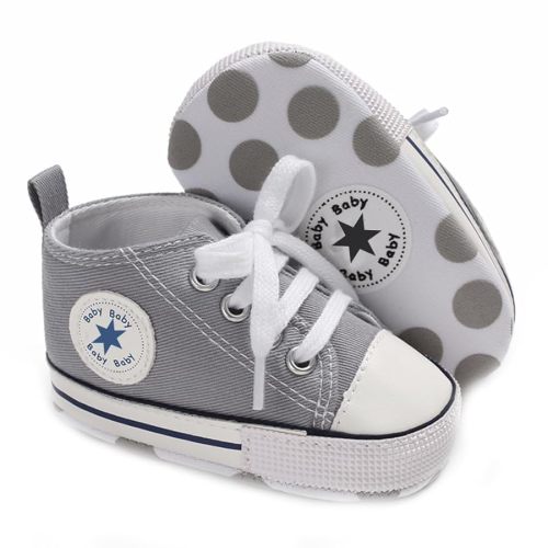 Unisex Baby Girls Boys Canvas High-top Shoes, Newborn Infant Anti-Slip Soft Sole Frist Walking Breathable Sneakers