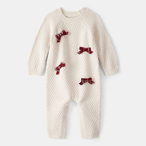Baby Girl Carter's Bow Long Sleeve Jumpsuit