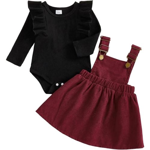 Newborn Baby Girl Outfits Corduroy Overall Dress Fall Winter Clothes