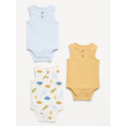 Sleeveless Ribbed Henley Bodysuit 3-Pack for Baby