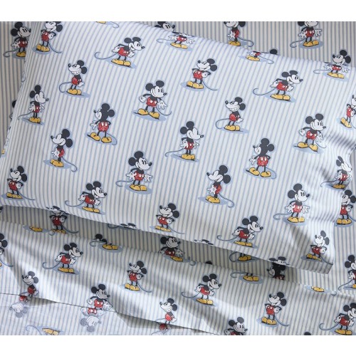 Disney Home x Sanderson Mickey Mouse Stripe Organic Cotton Sheet Set
