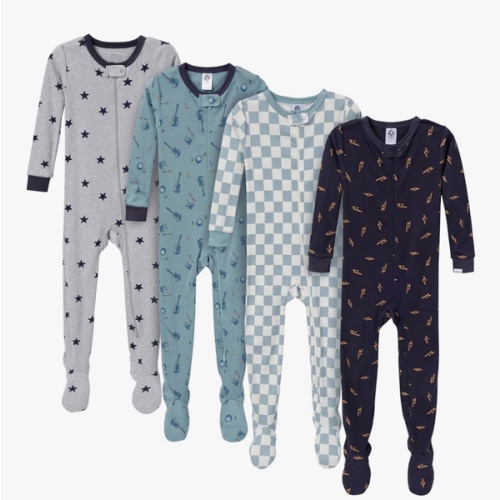 Gerber baby-boys Baby-boys 4-pack Footed Pajamas