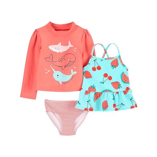 Simple Joys by Carter's Girls' 3-Piece Assorted Rashguard Sets